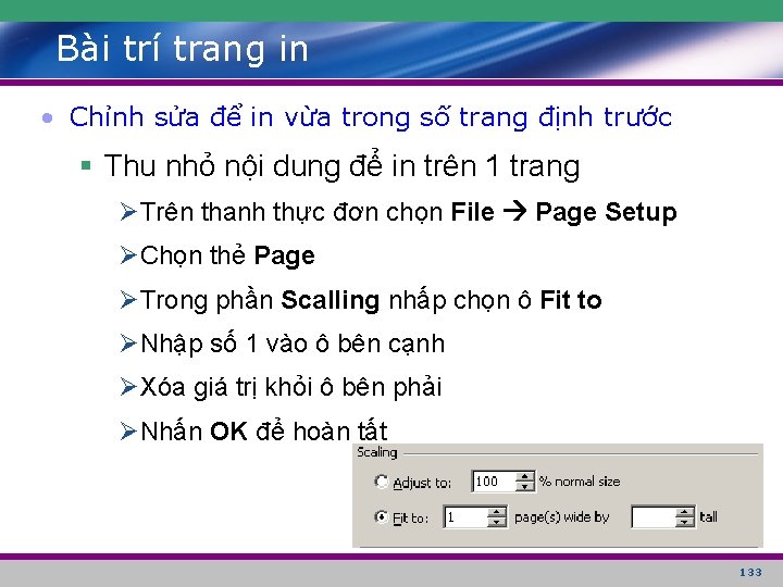 Bài trí trang in • Chỉnh sửa để in vừa trong số trang định