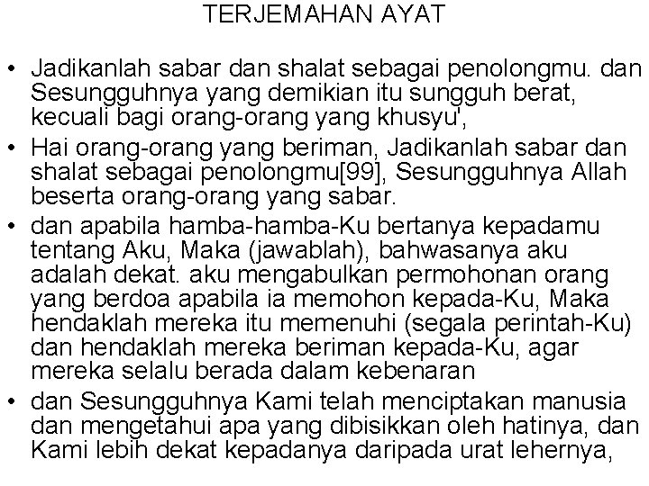 Prinsip Empati Terjemahan Ayat Jadikanlah Sabar Dan Shalat