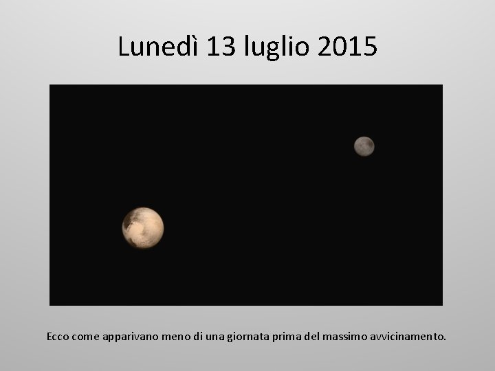 Lunedì 13 luglio 2015 Ecco come apparivano meno di una giornata prima del massimo