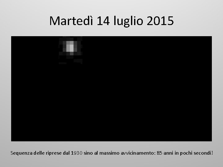 Martedì 14 luglio 2015 Sequenza delle riprese dal 1930 sino al massimo avvicinamento: 85