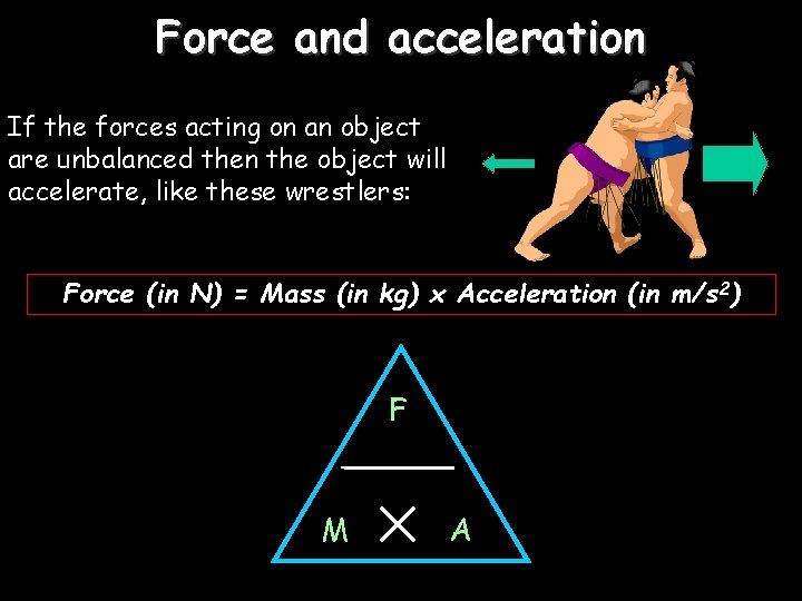 Force and acceleration If the forces acting on an object are unbalanced then the
