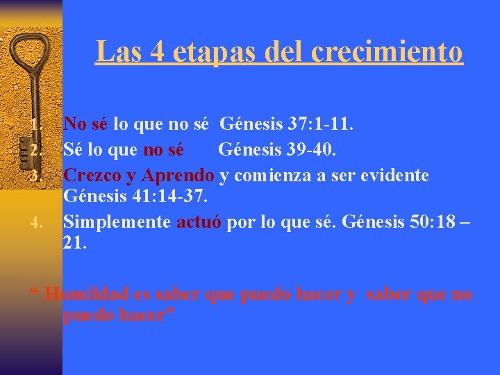 Las 4 etapas del crecimiento 1. 2. 3. 4. No sé lo que no