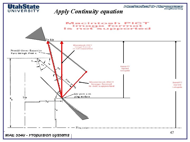 Apply Continuity equation MAE 5540 - Propulsion Systems 47 