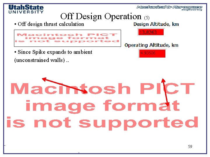 Off Design Operation (5) • Off design thrust calculation • Since Spike expands to