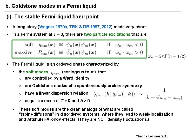 b. Goldstone modes in a Fermi liquid (i) The stable Fermi-liquid fixed point §