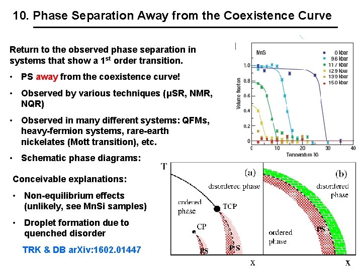 10. Phase Separation Away from the Coexistence Curve Return to the observed phase separation