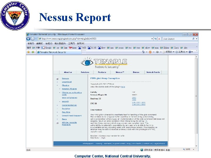 Nessus Report Computer Center, National Central University. Nessus Report Computer Center, National Central University.