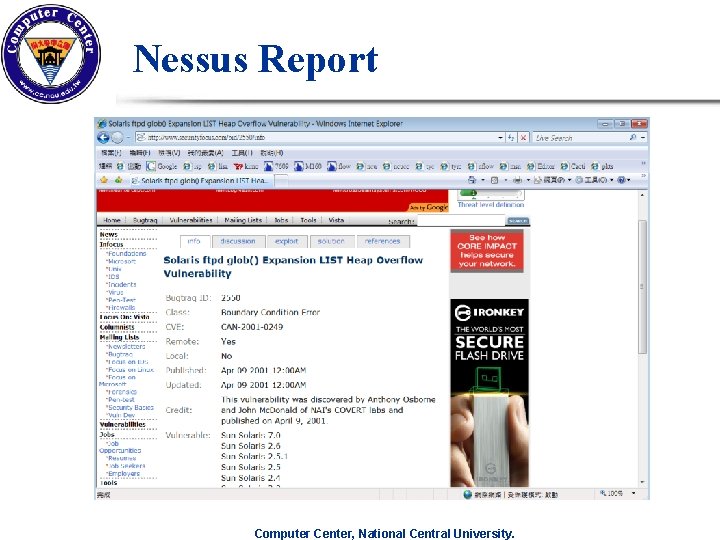 Nessus Report Computer Center, National Central University. Nessus Report Computer Center, National Central University.