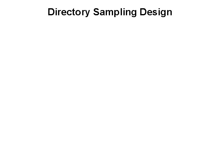 Directory Sampling Design 