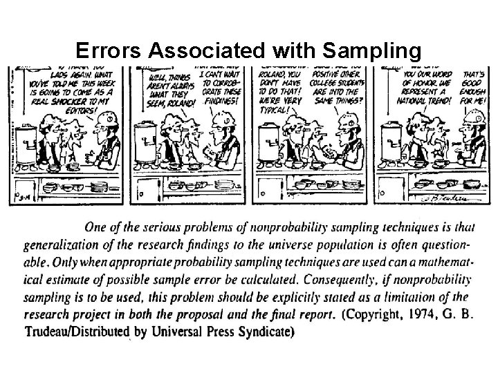 Errors Associated with Sampling 