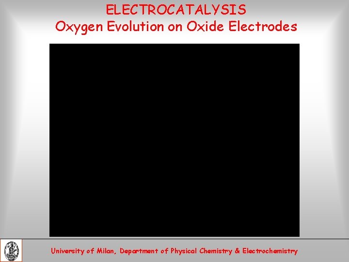 ELECTROCATALYSIS Oxygen Evolution on Oxide Electrodes University of Milan, Department of Physical Chemistry &