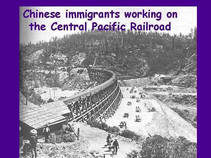 Chinese immigrants working on the Central Pacific Railroad 