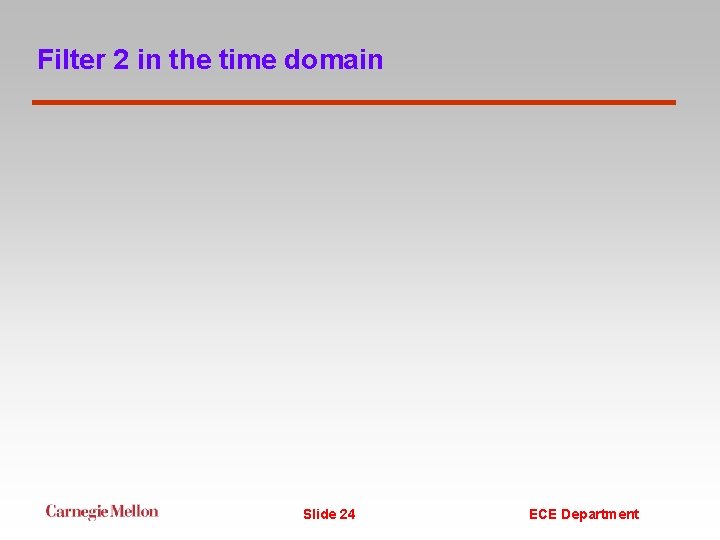 Filter 2 in the time domain Slide 24 ECE Department 