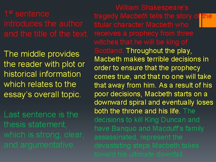 William Shakespeare’s tragedy Macbeth tells the story of the introduces the author titular character