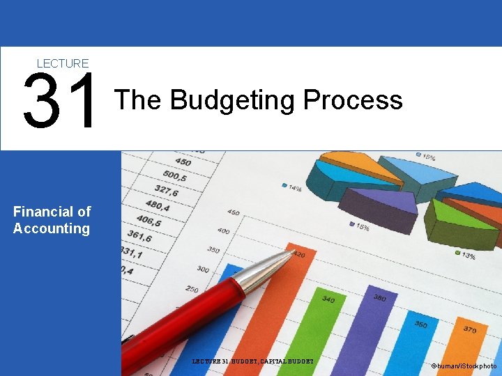 LECTURE 31 The Budgeting Process Financial of Accounting LECTURE 31: BUDGET, CAPITAL BUDGET ©human/i.