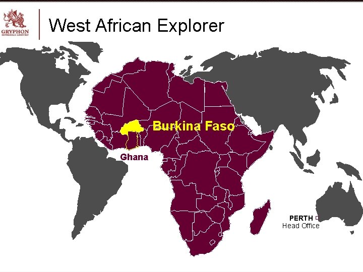 West African Explorer Burkina Faso Ghana PERTH Head Office 