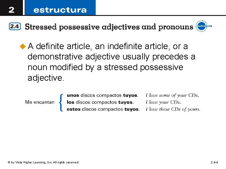 u. A definite article, an indefinite article, or a demonstrative adjective usually precedes a u. A definite article, an indefinite article, or a demonstrative adjective usually precedes a