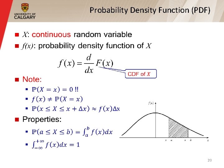 Probability Density Function (PDF) § 20 Probability Density Function (PDF) § 20