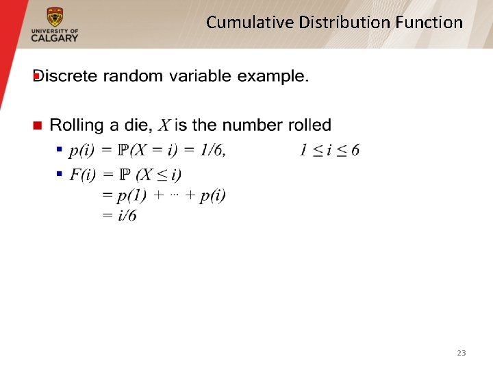 Cumulative Distribution Function § 23 Cumulative Distribution Function § 23