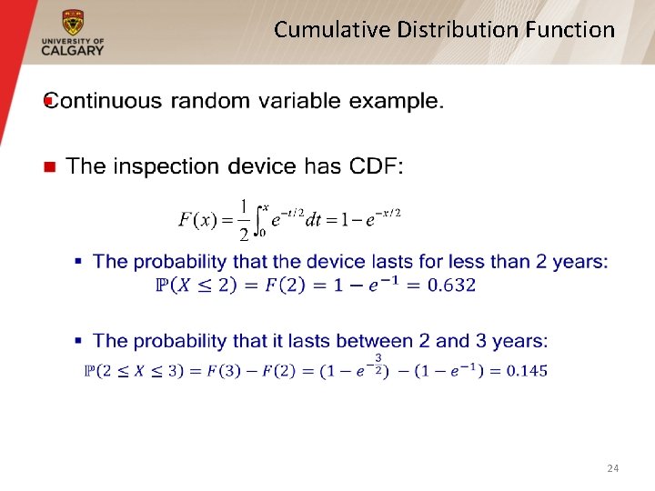 Cumulative Distribution Function § 24 Cumulative Distribution Function § 24