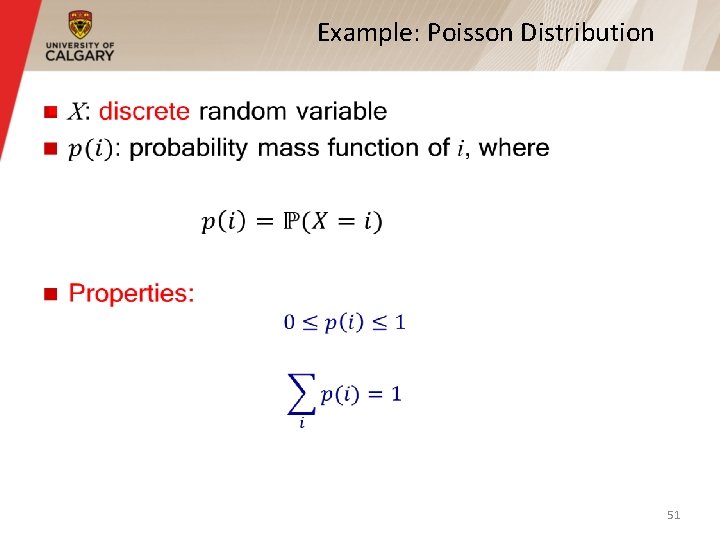 Example: Poisson Distribution § 51 Example: Poisson Distribution § 51