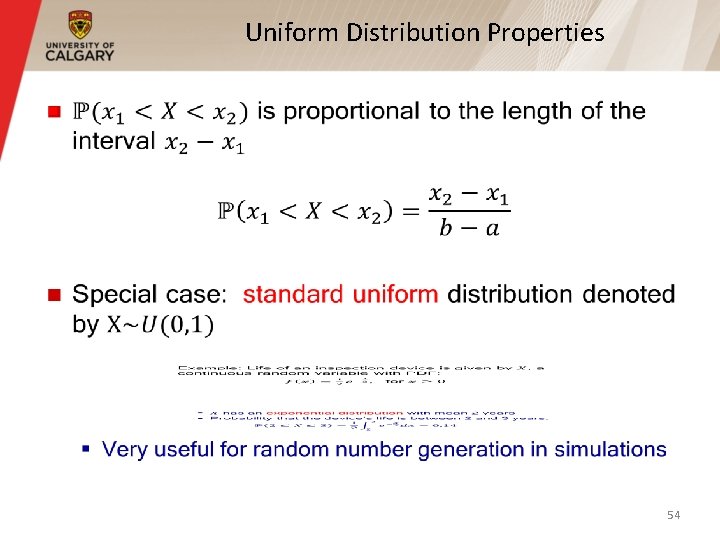 Uniform Distribution Properties § 54 Uniform Distribution Properties § 54