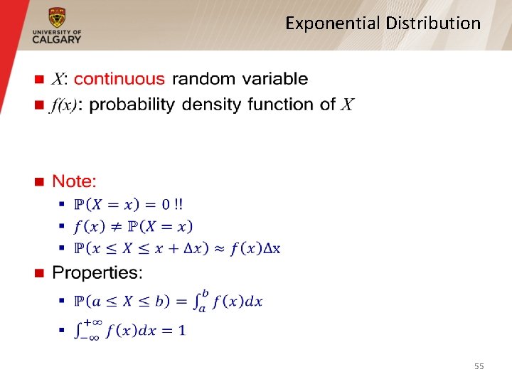 Exponential Distribution § 55 Exponential Distribution § 55