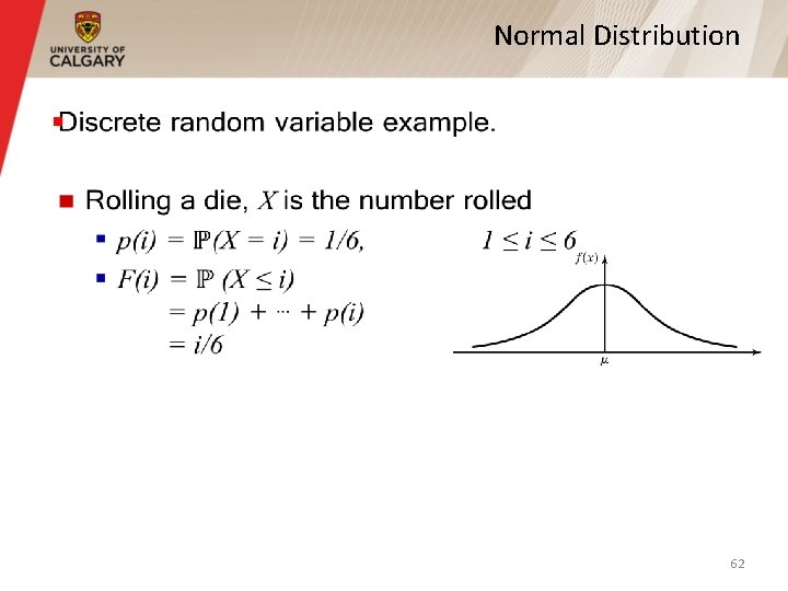 Normal Distribution § 62 Normal Distribution § 62
