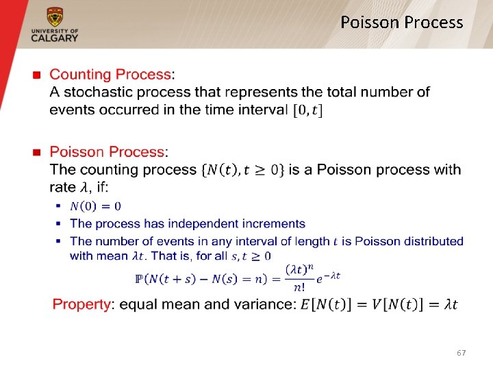 Poisson Process § 67 Poisson Process § 67