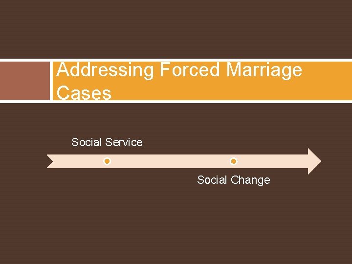 Addressing Forced Marriage Cases Social Service Social Change 