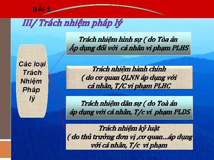 BÀI 5 III/ Trách nhiệm pháp lý Trách nhiệm hình sự ( do Tòa