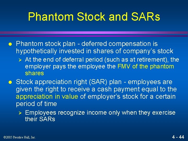 Phantom Stock and SARs l Phantom stock plan - deferred compensation is hypothetically invested