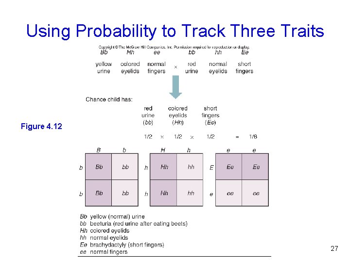 Using Probability to Track Three Traits Figure 4. 12 27 