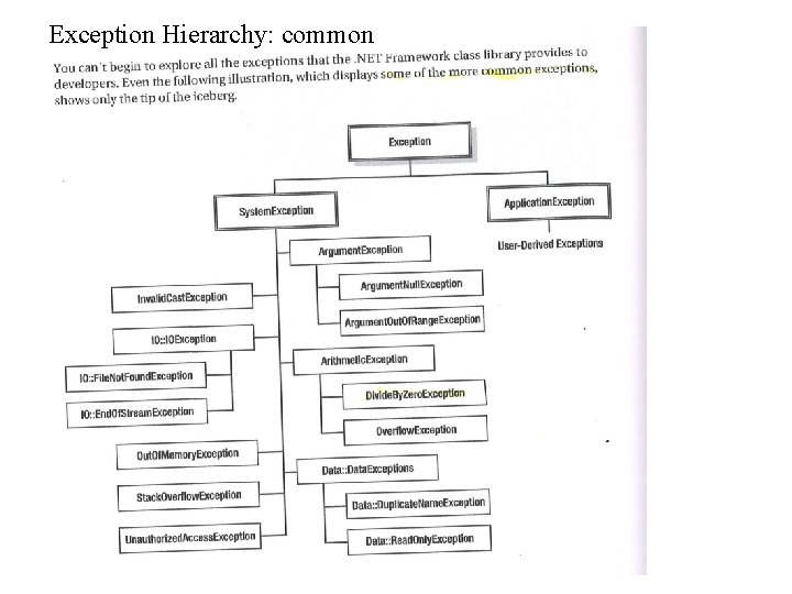 Exception Hierarchy: common 