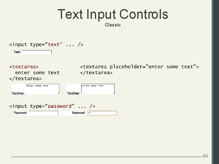 Text Input Controls Classic 84 