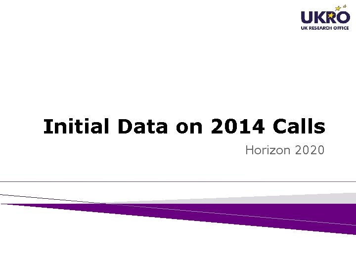 Initial Data on 2014 Calls Horizon 2020 Initial Data on 2014 Calls Horizon 2020