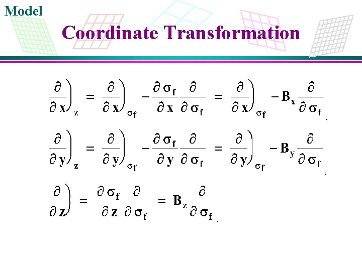 Model Coordinate Transformation 