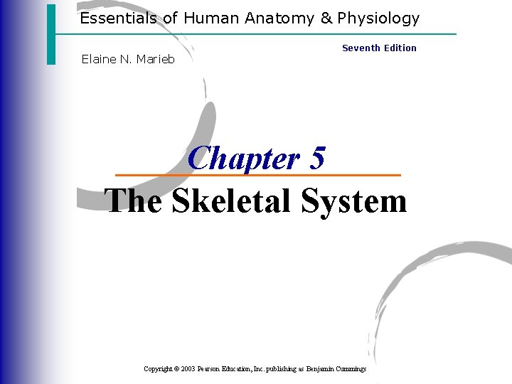 Essentials of Human Anatomy & Physiology Elaine N. Marieb Seventh Edition Chapter 5 The