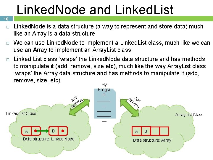 10 Linked. Node and Linked. List Linked. Node is a data structure (a way