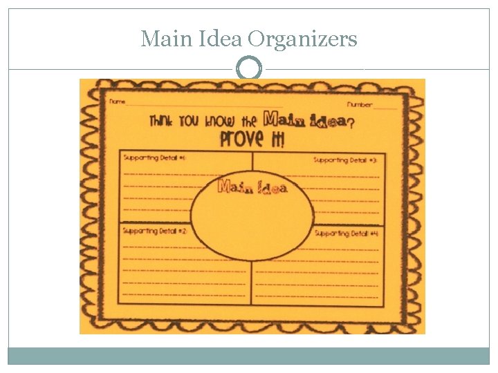 Main Idea Organizers 