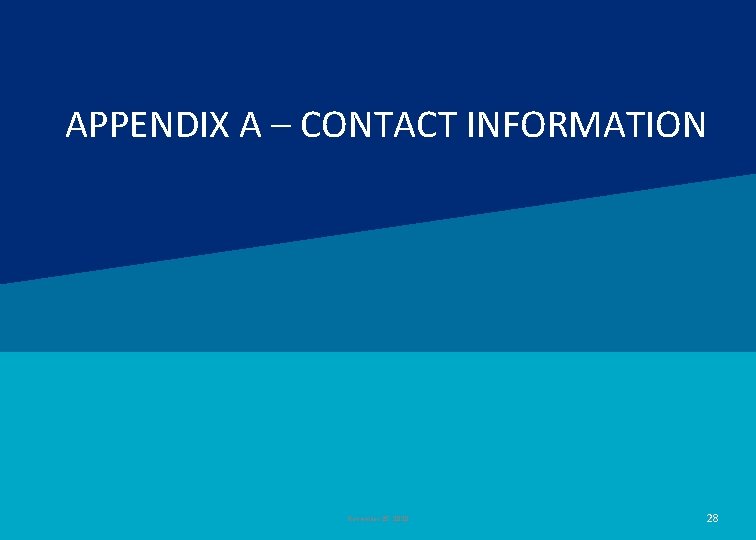 APPENDIX A – CONTACT INFORMATION MARSH November 25, 2020 28 