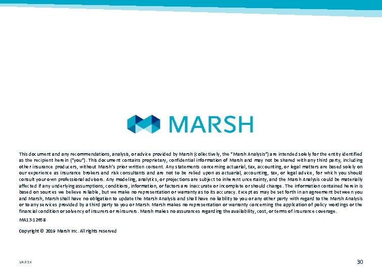 This document and any recommendations, analysis, or advice provided by Marsh (collectively, the “Marsh