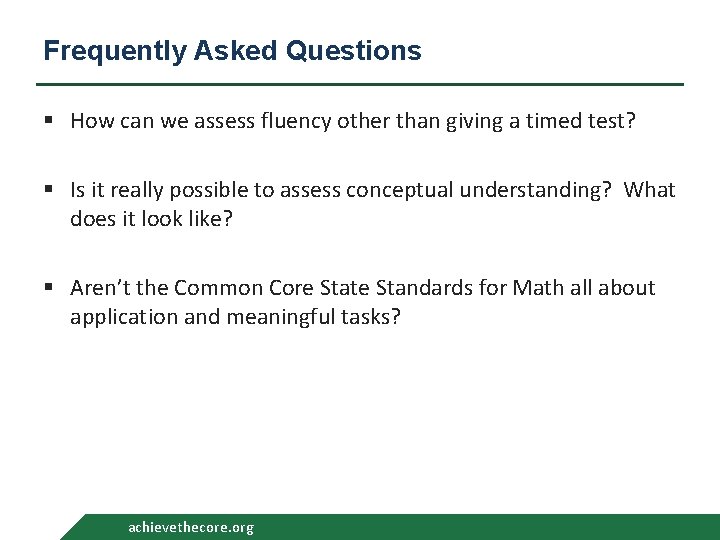 Frequently Asked Questions § How can we assess fluency other than giving a timed