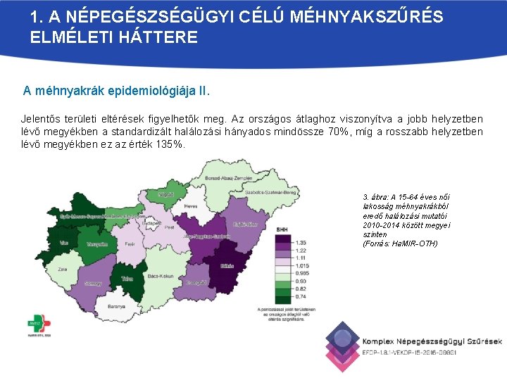 1. A NÉPEGÉSZSÉGÜGYI CÉLÚ MÉHNYAKSZŰRÉS ELMÉLETI HÁTTERE A méhnyakrák epidemiológiája II. Jelentős területi eltérések