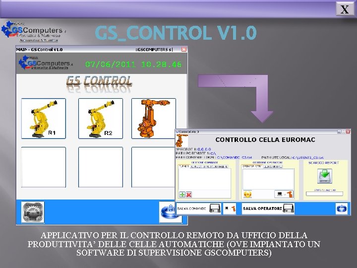 X GS_CONTROL V 1. 0 APPLICATIVO PER IL CONTROLLO REMOTO DA UFFICIO DELLA PRODUTTIVITA’