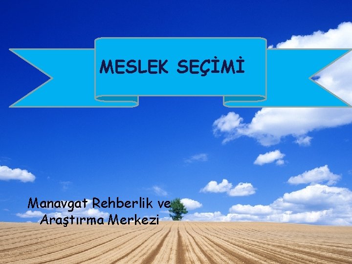 MESLEK SEÇİMİ Manavgat Rehberlik ve Araştırma Merkezi 