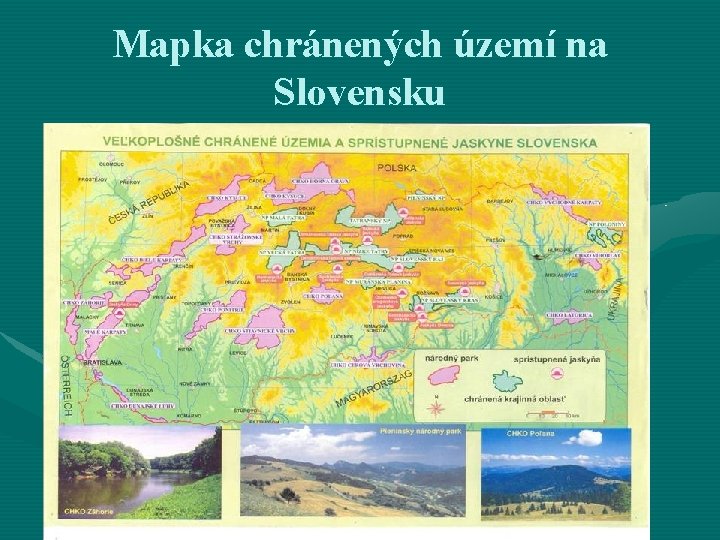 Mapka chránených území na Slovensku 