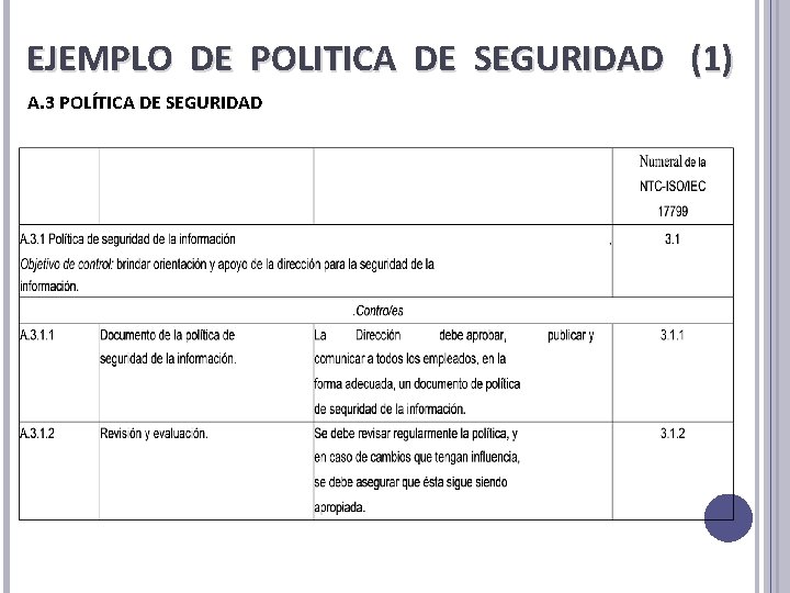 EJEMPLO DE POLITICA DE SEGURIDAD (1) A. 3 POLÍTICA DE SEGURIDAD EJEMPLO DE POLITICA DE SEGURIDAD (1) A. 3 POLÍTICA DE SEGURIDAD