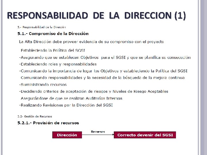 RESPONSABILIDAD DE LA DIRECCION (1) RESPONSABILIDAD DE LA DIRECCION (1)
