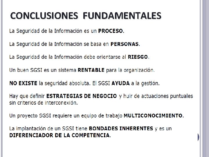 CONCLUSIONES FUNDAMENTALES CONCLUSIONES FUNDAMENTALES